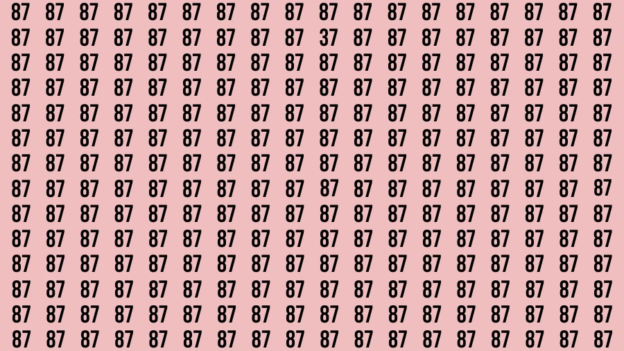Test Visual Acuity: If you have Eagle Eyes Find the Number 37 among 87 in 15 Secs