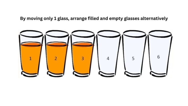 Can You Solve This Brain Puzzle Challenge By Moving Only 1 Glass?