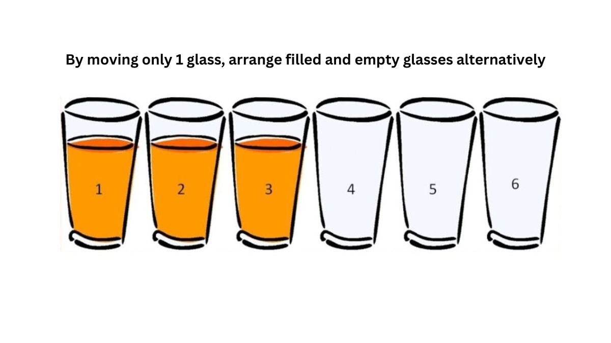 Can You Solve This Brain Puzzle Challenge By Moving Only 1 Glass?