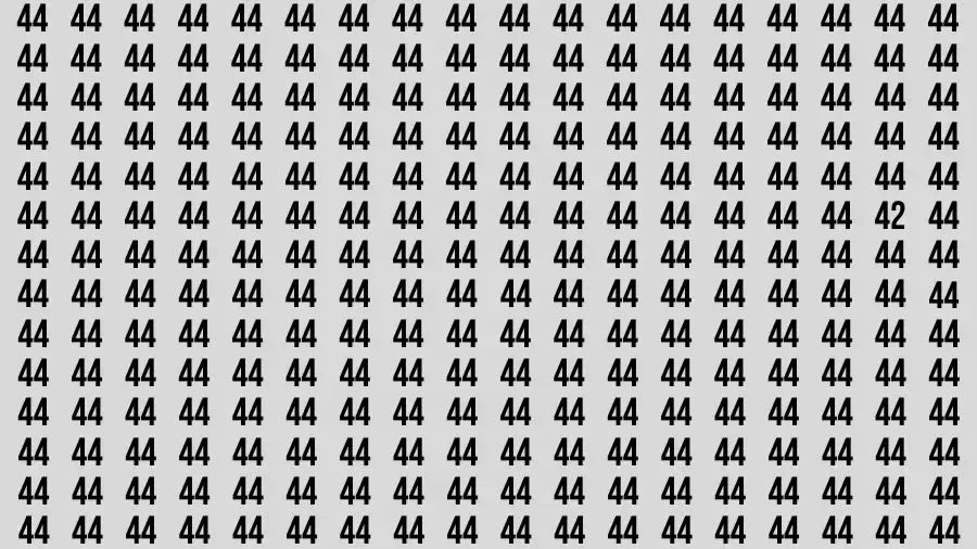 Visual Test: If you have Hawk Eyes Find the Number 42 among 44 in 12 Secs