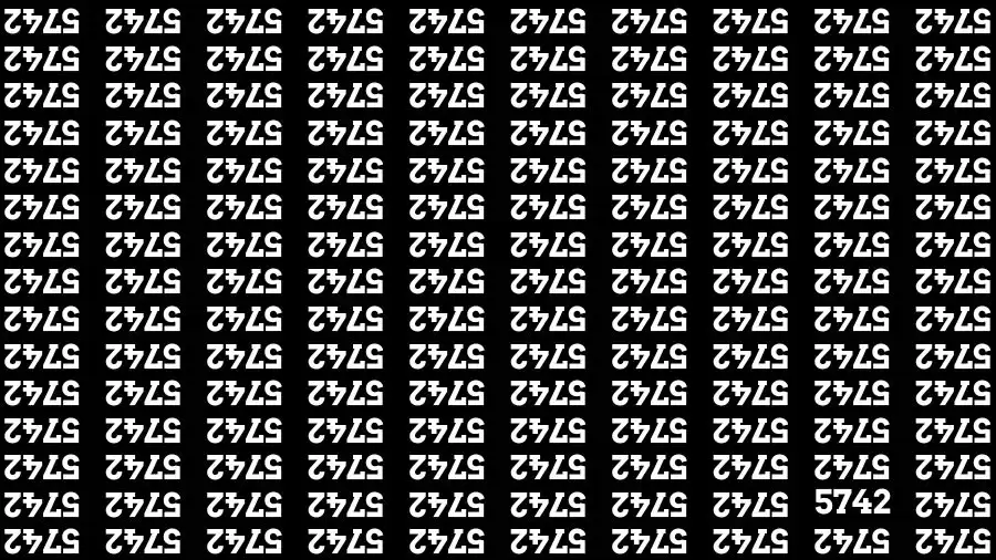 Optical Illusion Brain Challenge: If you have Sharp Eyes Find the Number 5742 in 15 Secs