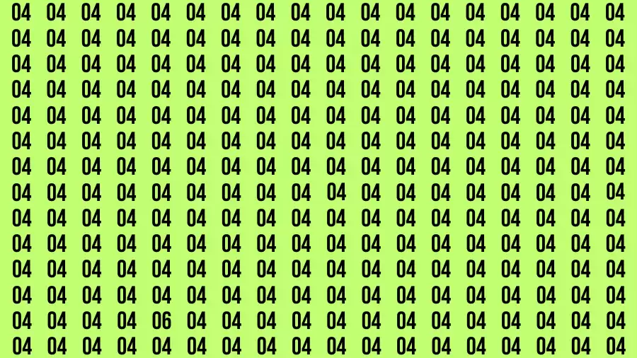 Optical Illusion Brain Challenge: If you have Hawk Eyes Find the Number 06 among 04 in 12 Secs