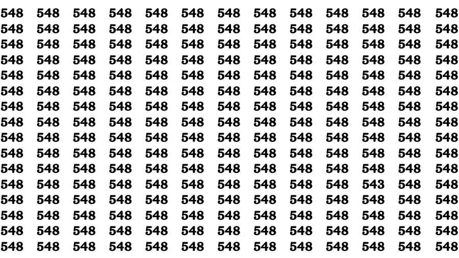 Visual Test: If you have 50/50 Vision Find the Number 543 among 548 in 10 Secs