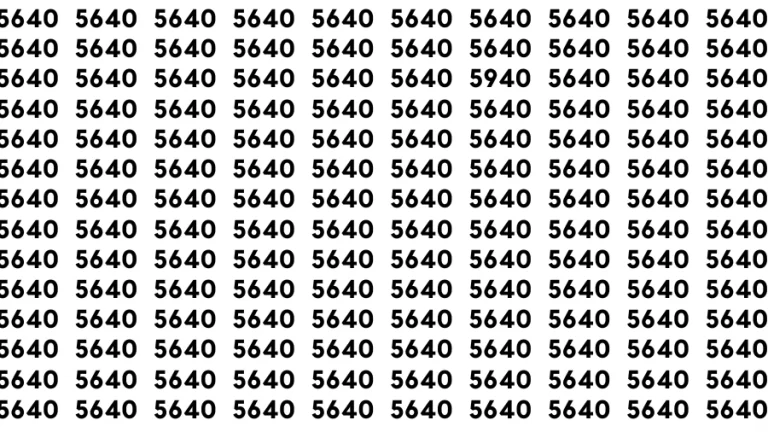 Test Visual Acuity: If you have Sharp Eyes Find the Number 5940 among 5640 in 15 Secs