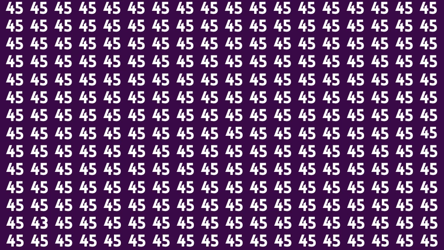 Observation Find it Out: If you have Sharp Eyes Find the number 43 among 45 in 20 Secs