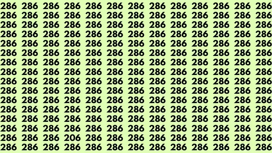 Are you smart enough to Find the Number 206 among 286 in 13 Secs