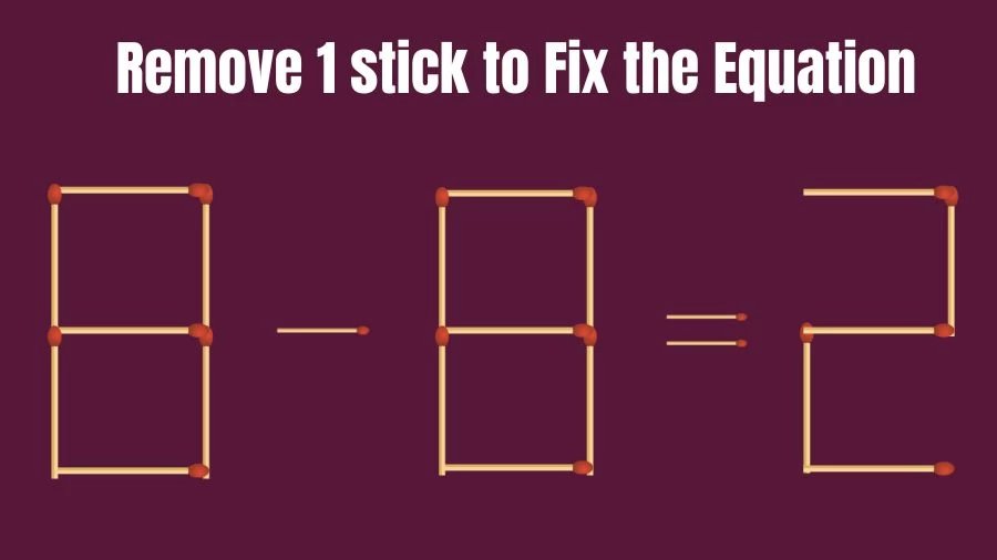 Brain Teaser IQ Test: Remove 1 Matchstick to Fix the Equation