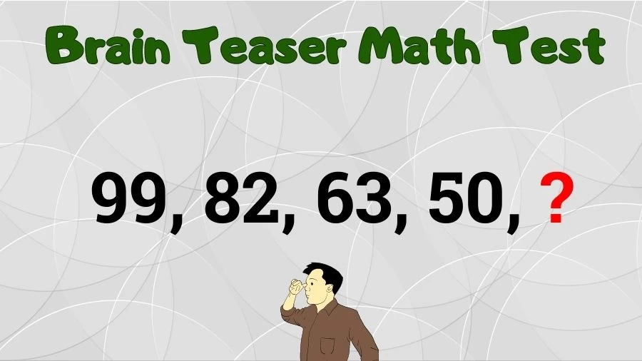 Brain Teaser Math Test: Complete the Series 99, 82, 63, 50, ?