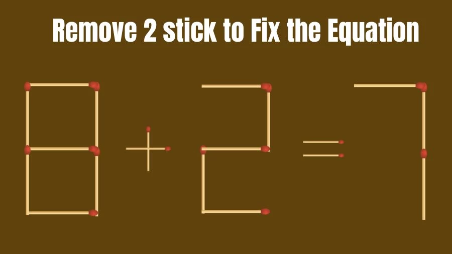 Brain Teaser Maths Puzzle: Remove 2 Matchsticks to Fix the Equation
