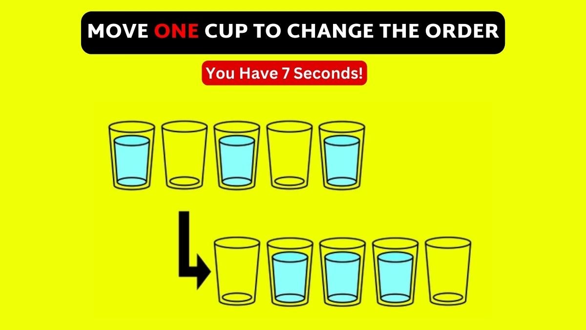 Brain Teaser Puzzle: Change The Order of the Cups By Moving Only 1 Cup in 7 Seconds