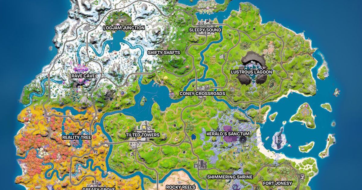 Fortnite Chapter 3 Season 4 map, named locations and landmarks explained