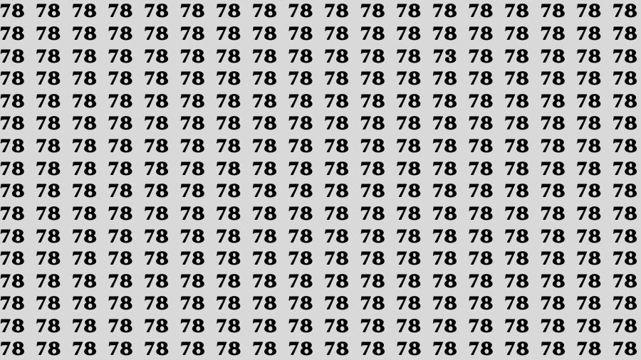 Observation Find it Out: If you have 50/50 Vision Find the Number 73 among 78 in 15 Secs