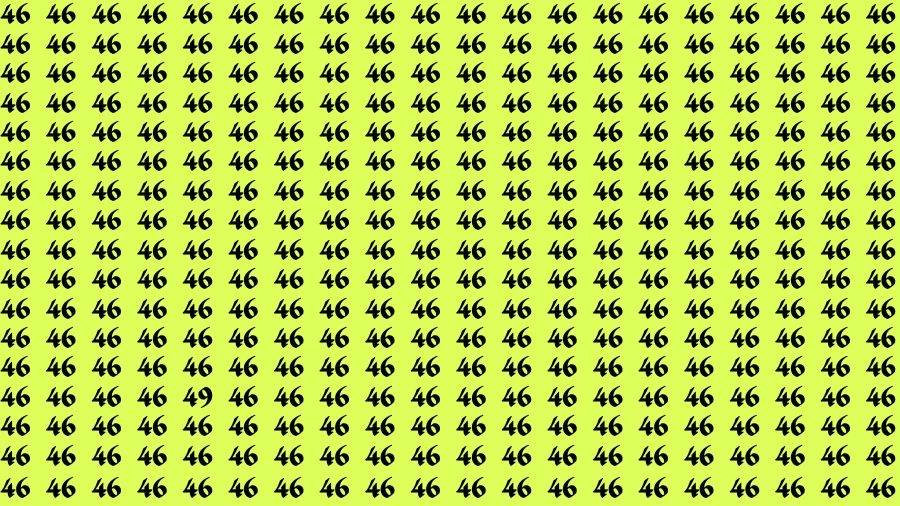 Observation Visual Test: If you have 50/50 Vision Find the Number 49 among 46 in 18 Secs