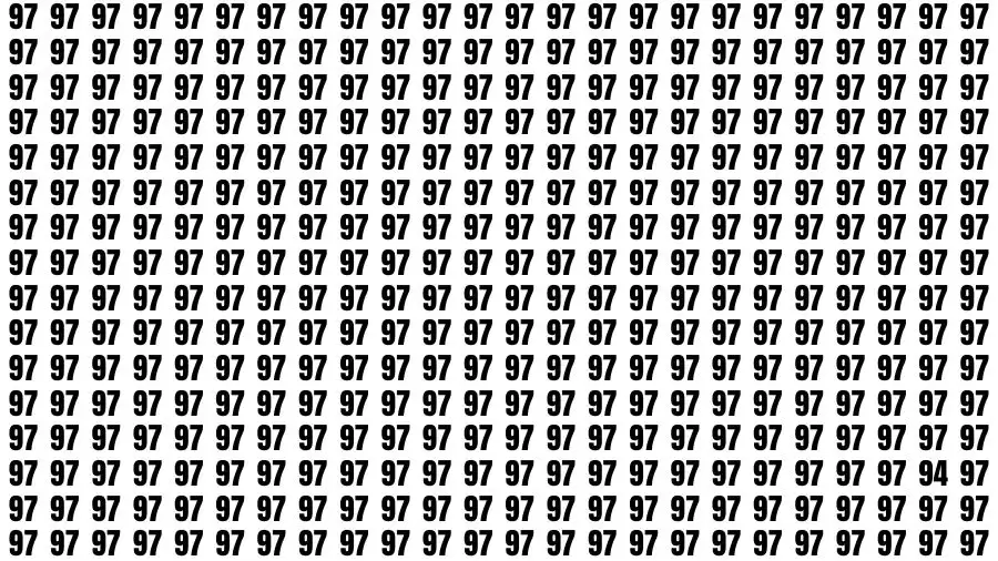 Only Sharp Eyes Can Find the number 94 among 97 in 10 Secs