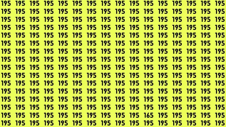 Observation Visual Test: If you have Hawk Eyes Find the Number 165 in 13 Secs