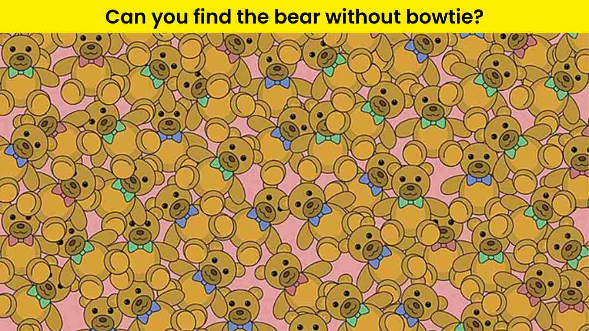 Visual Test- Spot the teddy bear without bowtie in 6 seconds
