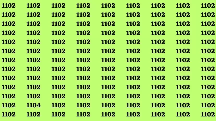 Observation Brain Test: If you have Eagle Eyes Find the Number 1104 among 1102 in 15 Secs