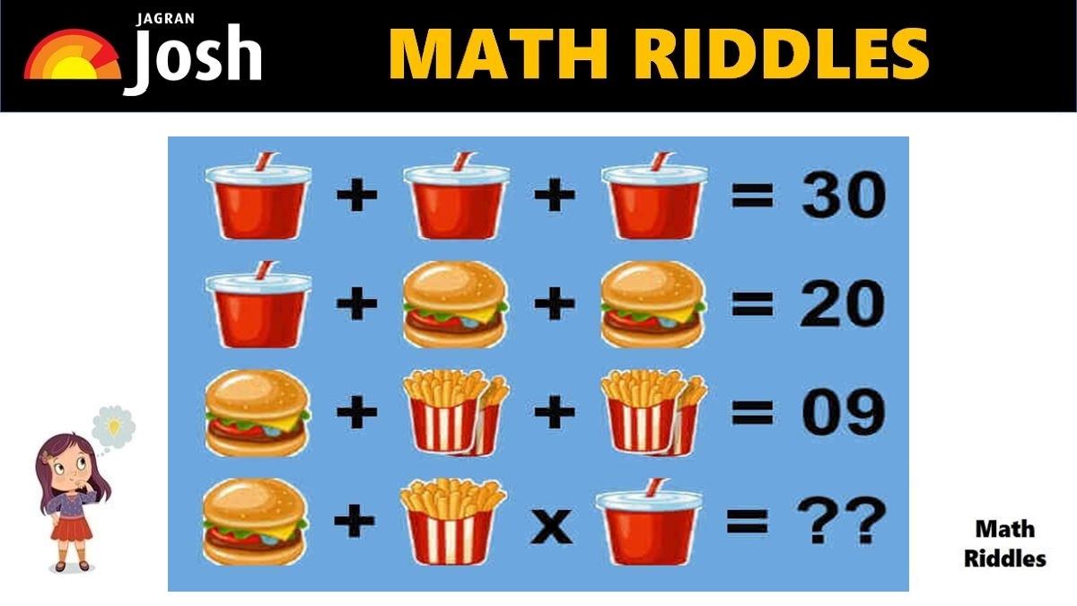 Math Riddles With Answers: Can You Find The Value of Burger, Fries, Coke in 20 Seconds?