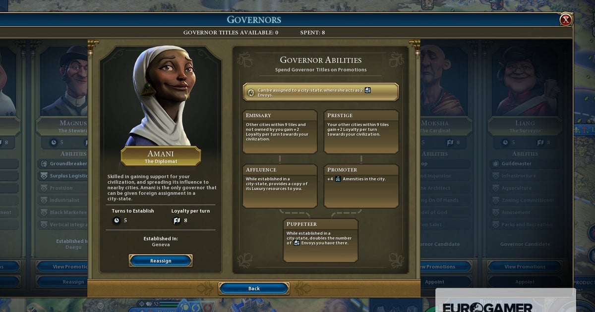 Civilization 6 Loyalty and Governors explained - how to increase Loyalty and earn Governors in Civ 6