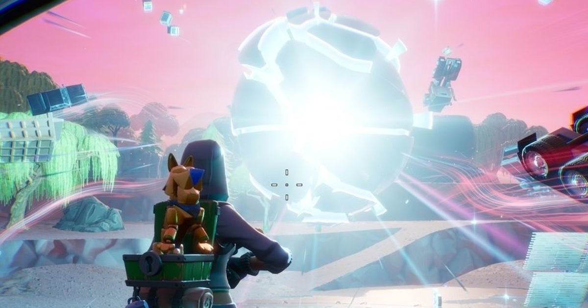 Fortnite - Touch a giant glowing cube, enter the Rift above Loot Lake, and search a landing pod within a meteor locations