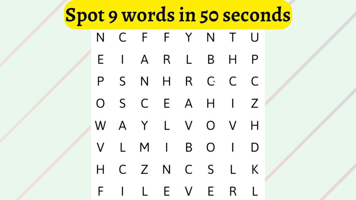 Word Search Puzzle - Spot 7 Hidden Words In 50 Seconds!