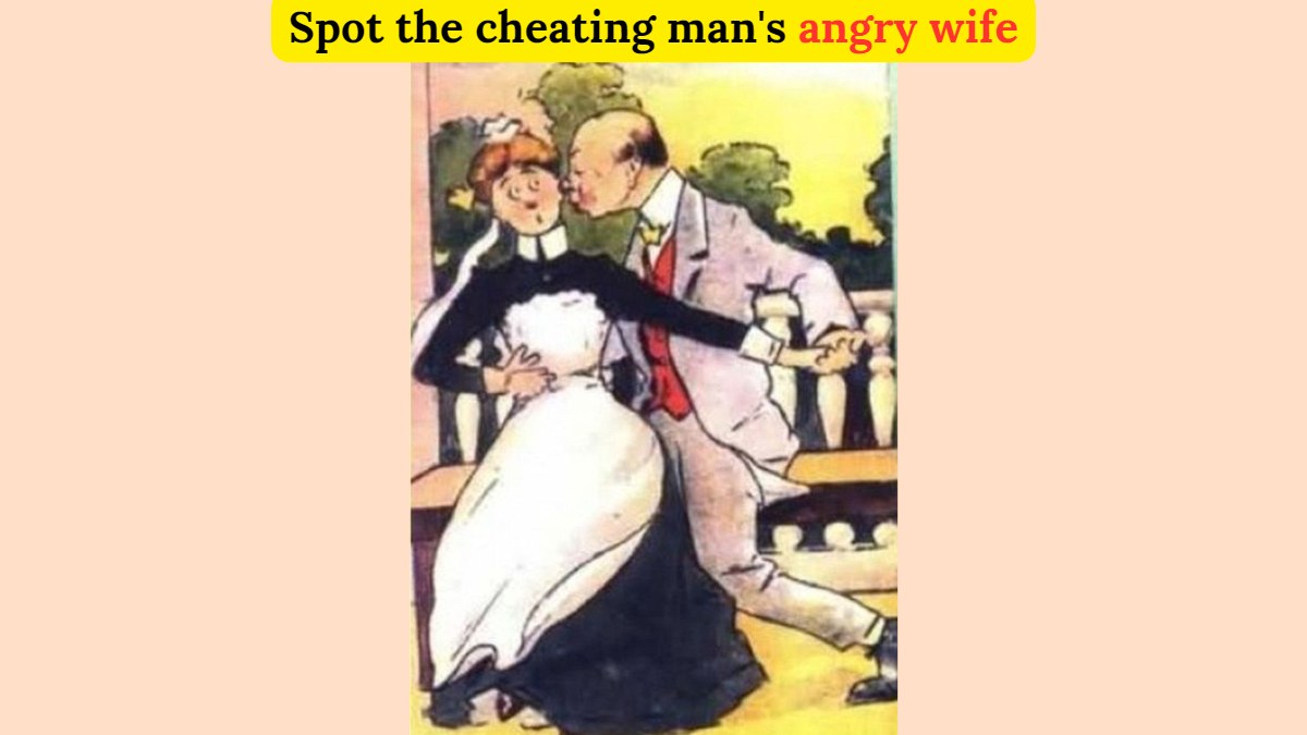 Optical Illusion: Spot the cheating man’s angry wife in 7 seconds!