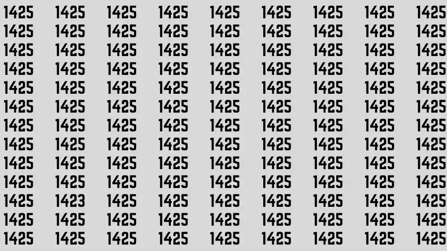 Observation Brain Test: If you have 50/50 Vision Find the Number 1423 among 1425 in 15 Secs