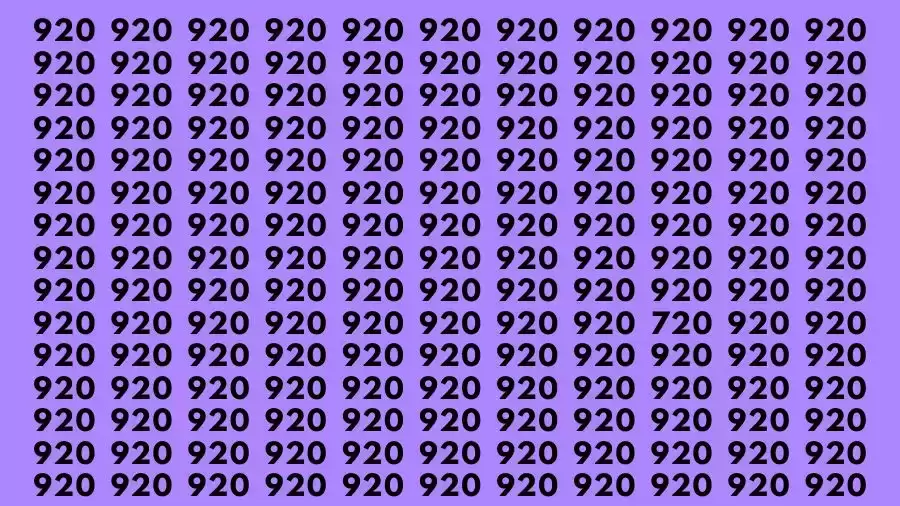 Observation Brain Test: If you have Eagle Eyes Find the Number 720 among 920 in 10 Secs