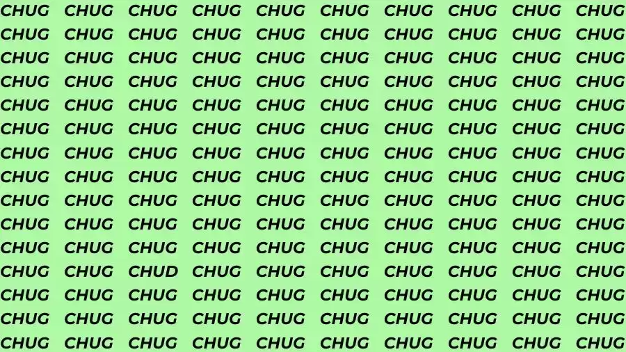 Optical Illusion Brain Test: If you have sharp Eyes find the Word Chud among Chug in 15 Secs