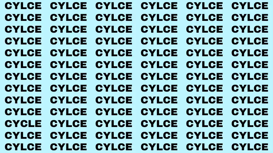 Observation Brain Test: If you have Eagle Eyes Find the Word Cycle in 15 seconds