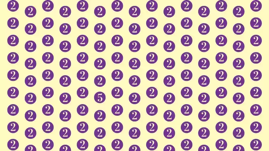 Optical Illusion Brain Challenge: If you have Eagle Eyes Find the number 5 among 2 in 12 Seconds?