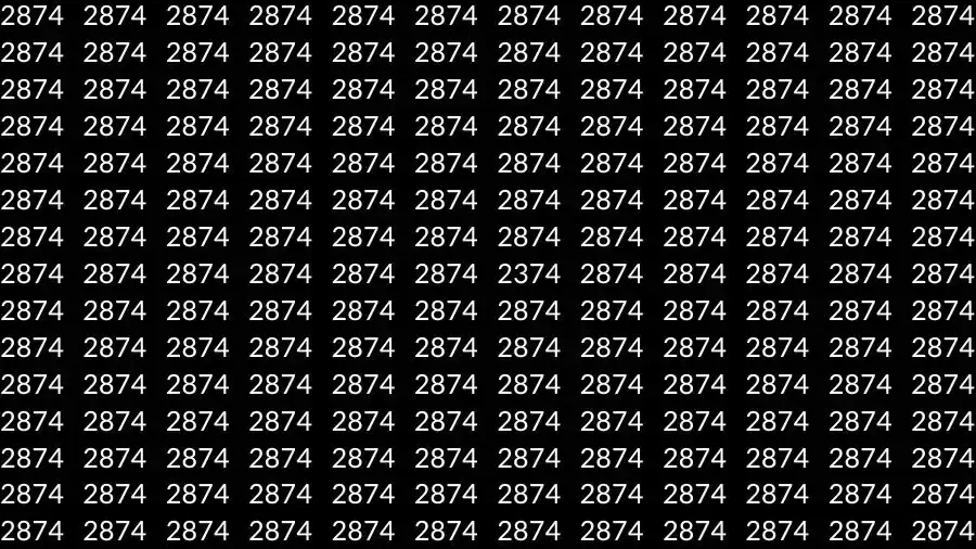 Optical Illusion Brain Challenge: If you have Eagle Eyes Find the number 2374 among 2874 in 15 Seconds?