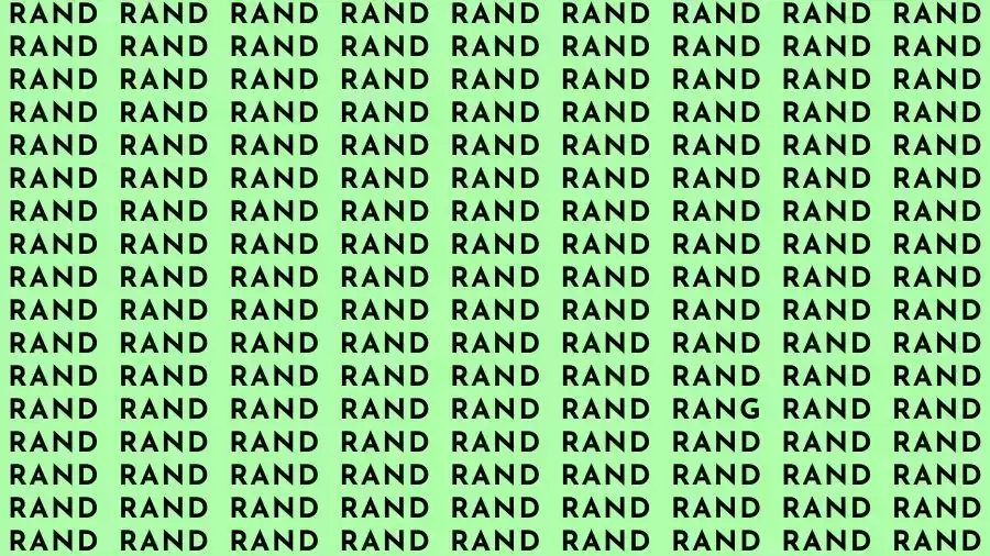 Optical Illusion Challenge: If you have Eagle Eyes find the Word Rang among Rand in 12 Secs