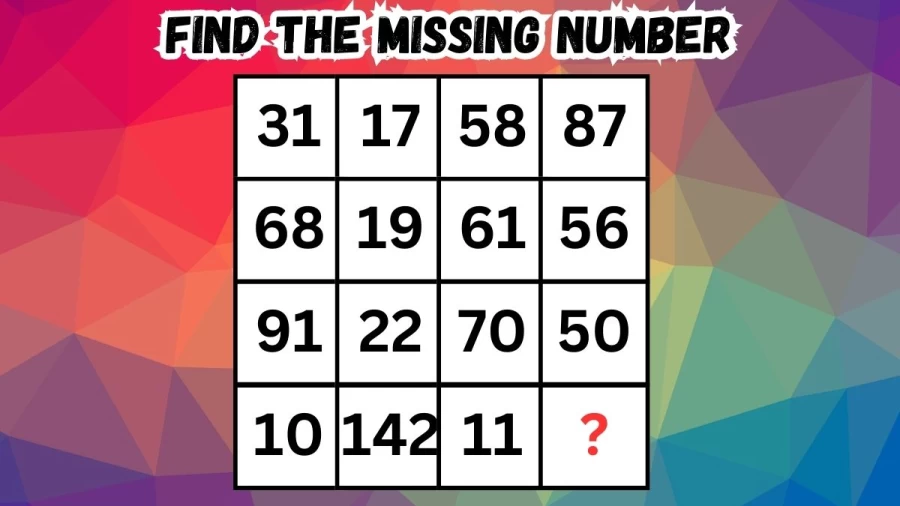 Brain Teaser: If You are a Genius Find the Missing Number in 30 Secs