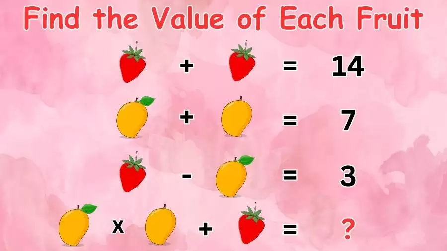 Brain Teaser: Solve and Find the Value of Each Fruit Within 30 Secs