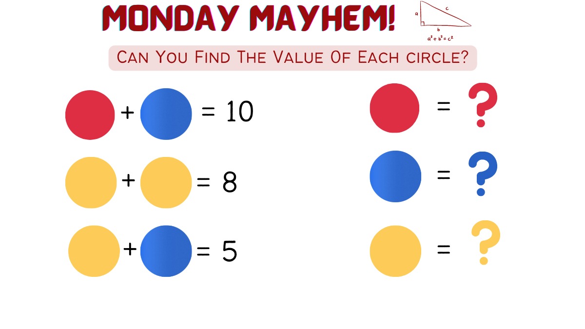 Math Riddle: Can You Find The Value Of Each Circle In This Viral Math Riddle