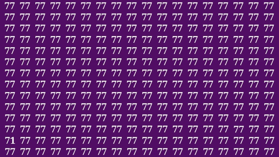 Observation Brain Test: If you have Sharp Eyes Find the number 71 among 77 in 12 Secs