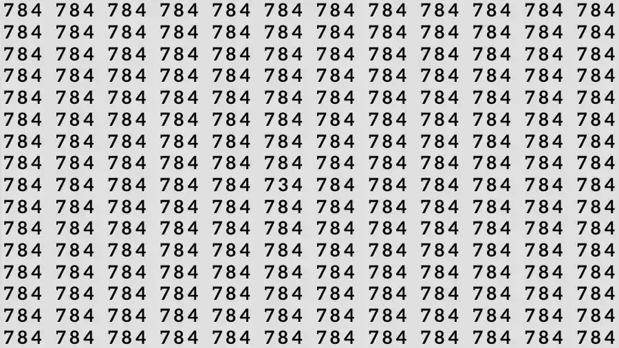 Observation Skills Test: If you have Eagle Eyes Find the number 734 among 784 in 10 Seconds?