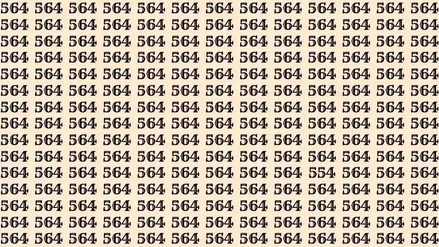 Observation Skills Test: If you have Eagle Eyes Find the number 554 among 564 in 12 Seconds?