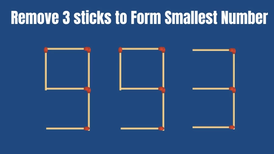 Matchstick Brain Teaser: Remove 3 Matchsticks to Form Smallest Number Possible