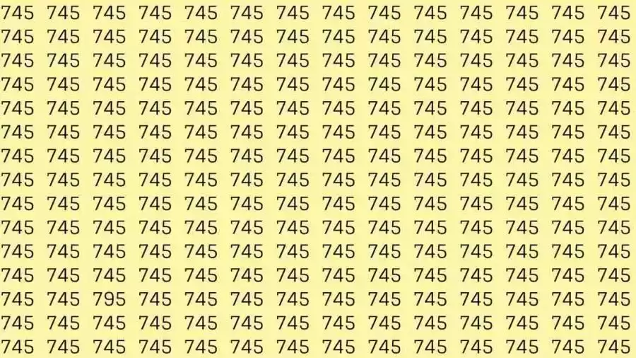 Observation Skills Test: If you have Hawk Eyes Find the number 795 among 745 in 7 Seconds?