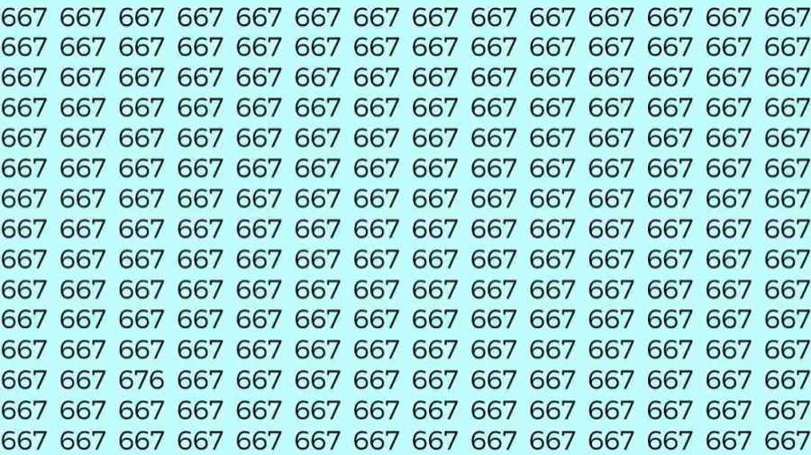 Optical Illusion Test: Can you find 676 among 667 in 8 Seconds? Explanation and Solution to the Optical Illusion