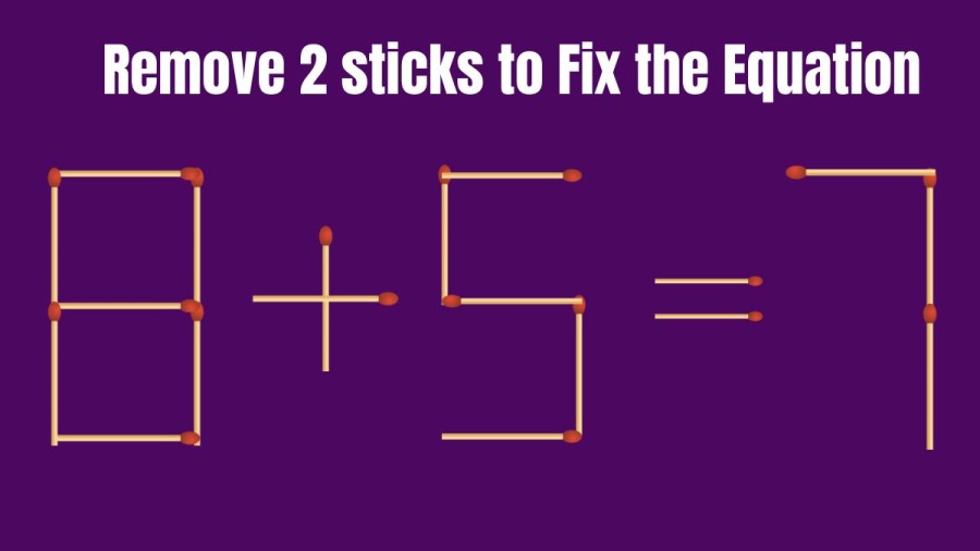 Brain Teaser: Remove 2 Sticks Make the Equation Right in 30 Seconds