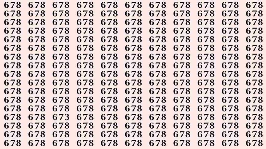 Optical Illusion: If you have sharp eyes find 673 among 678 in 6 Seconds?