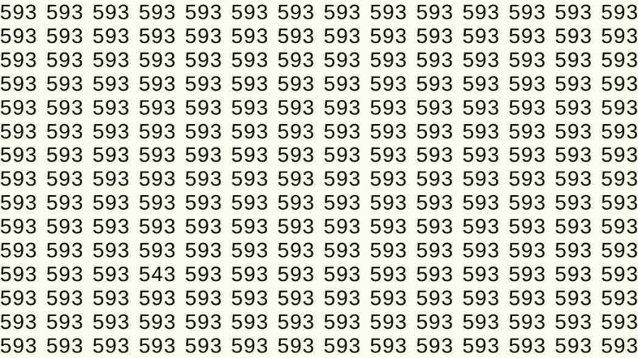 Optical Illusion: If you have hawk eyes find 543 among 593 in 10 Seconds?