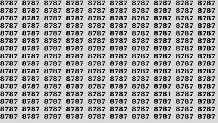 Observation Brain Test: If you have Eagle Eyes Find the Number 8781 among 8787 in 12 Secs