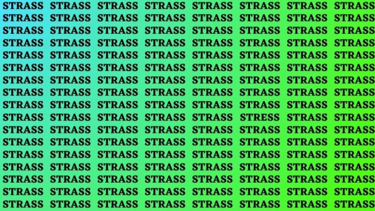 Brain Teaser: If you have Hawk Eyes Find the Word Stress among Strass In 15 Secs