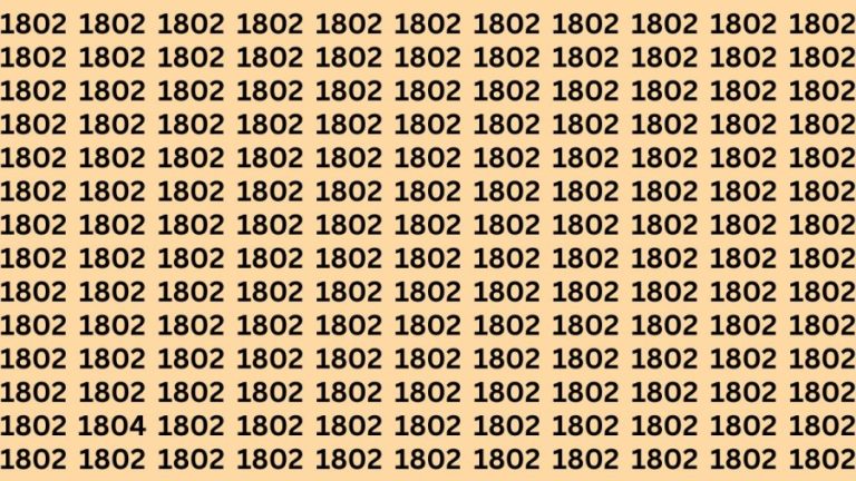 Observation Brain Test: If you have Keen Eyes Find the Number 1804 among 1802 in 15 Secs