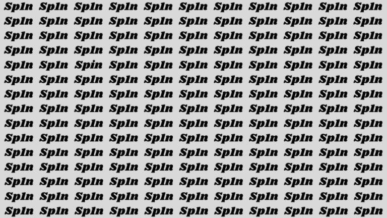 Brain Test: If you have Eagle Eyes Find the Word Spin in 13 Secs