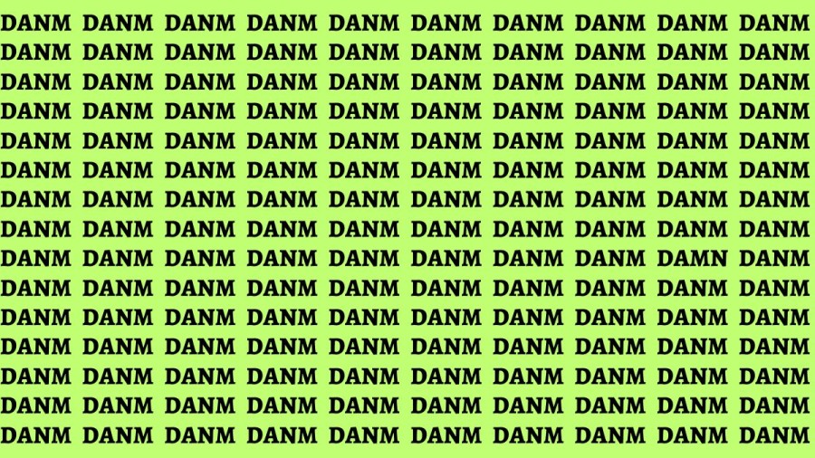 Brain Test: If you have Hawk Eyes Find the Word Damn in 15 Secs